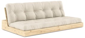 Szarobeżowa lniana rozkładana sofa 196 cm Base – Karup Design