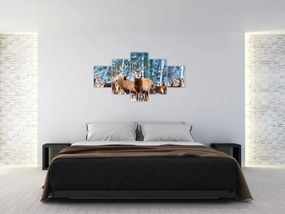Obraz - Stado jeleni (125x70 cm)