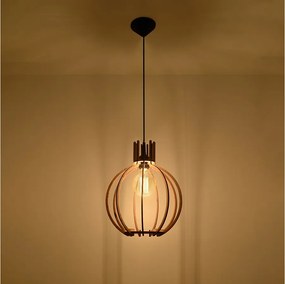 Lampy wiszące skandynawski Citranova, drewno - 1 źródło światła 3000K - L.28 x H.100 cm - naturalne drewno