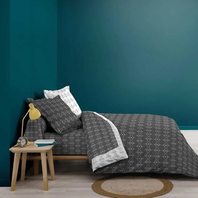 Ciemnoszare bawełniane prześcieradło z gumką 140x190 cm Aristide – douceur d'intérieur