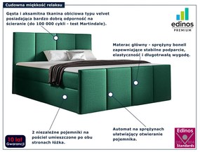 Zielone pikowane łóżko kontynentalne 5 rozmiarów K0-W04