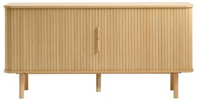 Niska komoda w dekorze dębu z drzwiami przesuwnymi 76x160 cm Cavo – Unique Furniture