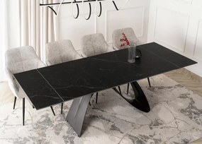 Stół Finezal rozkładany z ceramicznym blatem – nowoczesny stół do salonu i jadalni, 160–220 cm