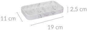 Mała taca dekoracyjna do łazienki, wzór marmuru, 19,2 x 11,3 x 2,5 cm