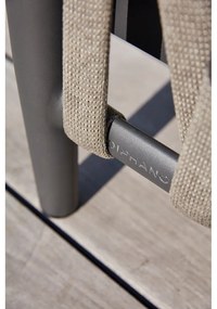 Ciemnoszary aluminiowy zestaw mebli ogrodowych dla 4 osób Switch Rope – Diphano