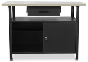 Stół warsztatowy ERIC, 1200 x 850 x 600 mm, czarny