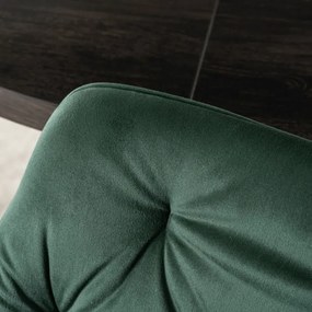 Krzesło Tapicerowane do Salonu MODESTO Zielone Welurowe Nowoczesne Loft