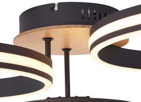 Lampa sufitowa drewniana z LED, 3-stopniowa regulacja ściemniania, 3-źródła światła - Navara Nowoczesny Oswietlenie wewnetrzne