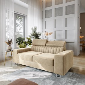 Masseno Sofa SOLAN z funkcją spania - Kremowy - MONOLITH 04