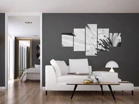 Obraz - Czarno-biały kwiat (125x70 cm)