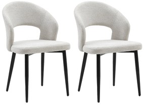 Zestaw 2 krzeseł z tkaniny i czarnego metalu - Szary - NIYAMA