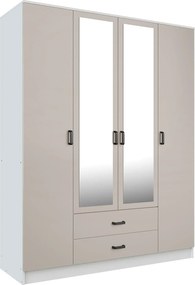 Skandynawska szafa uchylna z lustrem biały + kaszmir G8-E84