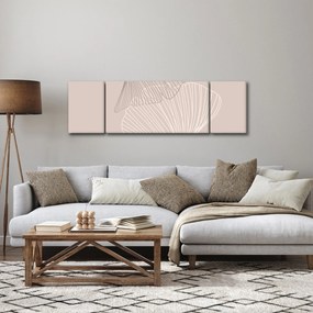 Obraz - Beżowe liście N⁰2 (170x50 cm)