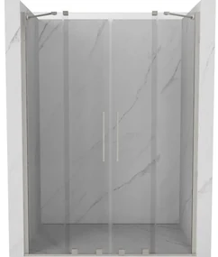 Mexen Velar Duo drzwi prysznicowe rozsuwane 160 cm, transparent, nikiel szczotkowany - 871-160-000-02-97