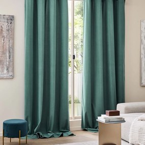 Zielona zasłona termiczna sztruksowa 140x260 cm Madison – douceur d'intérieur