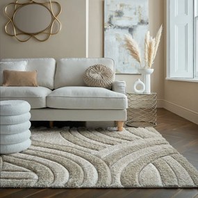 Beżowy dywan tkany ręcznie z włókien z reyklingu 120x170 cm Velvet – Flair Rugs