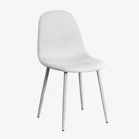 Zestaw 2 Krzeseł Jadalnianych Glamm Szary Kret & Tkaniny Distressed White & Tkaniny - Sklum