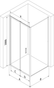 Mexen Exo kabina prysznicowa składana 95 x 95 cm, transparent, czarna - 816-095-095-70-00