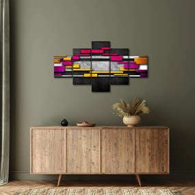 Obraz kolorowej abstrakcji na czarnym tle (125x70 cm)