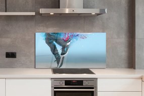 Szklany Panel Nogi w Kolorowych Plamach