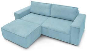 Jasnoniebieska sztruksowa rozkładana sofa 245 cm Nihad – Bobochic Paris