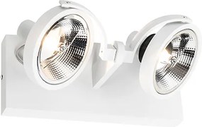 Nowoczesny reflektor biały 2-światłowy - Master 111