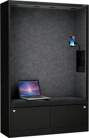 Szafa akustyczna do biura i szkoły Sally MentalBox, 115 x 40 x 185 cm, czarny/ciemnoszary