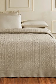 Wełniana narzuta na łóżko SPARSE w opakowaniu prezentowym Beżowy