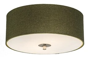 Rustykalna lampa sufitowa zielona 30 cm - Drum Jute Nowoczesny Oswietlenie wewnetrzne