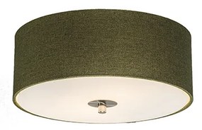 Wiejska lampa sufitowa zielona 30 cm - Drum Juta Nowoczesny Oswietlenie wewnetrzne