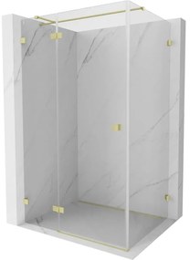 Mexen Lunar T kabina prysznicowa uchylna lewa 75 x 70 cm, transparent, złota szczotkowana - 834T-075-070-55-00-L