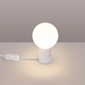 Lampa biurkowa HALO biała ryflowana SOLLUX  LIGHTING
