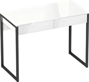HOMCOM Biurko 100 x 50 cm, stół komputerowy, biurko z 2 szufladami, do małych pomieszczeń, Czarny | Aosom PL