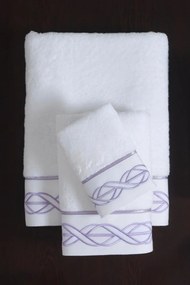 Ręcznik VITA 50x100 cm Biały / lila haft
