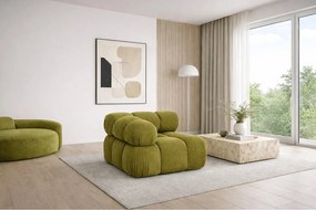 Moduł narożny, róg, do systemu modułowego, tkanina welur Salvador, Oliwkowy, Selia