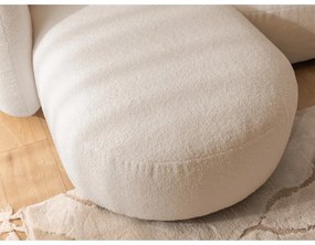 Jasnobrązowy narożnik z materiału bouclé (lewostronny/z szezlongiem) Orbit – Ropez