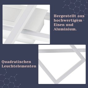 NETTLIFE Lampa sufitowa LED z możliwością przyciemniania 50W biała z pilotem nowoczesny design salon sypialnia geometryczny do przedpokoju kuchennego