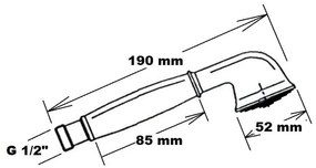 Słuchawka prysznicowa z mosiądzu w kolorze srebra z połyskiem ø 5 cm Antea – Sapho