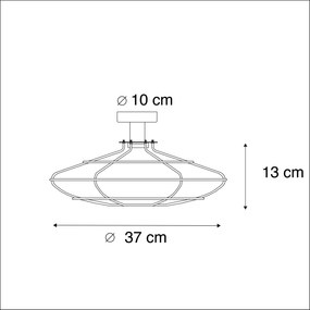 Vintage Plafon / Lampy sufitowe druciany 37cm czarny - LaurentDesignerski Oswietlenie wewnetrzne