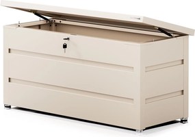 Metalowa skrzynia ogrodowa Carrie 360 litrów, 119 × 58 × 52 cm, kolor beżowy