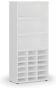 Regał sortujący PRIMO WHITE, 800 x 420 x 1781 mm, 18 przegród, biały