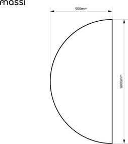 Lustro półokrągłe bez podświetlenia MOON Half XXL | Różne rozmiary | Różne kolory : Kolor tafli szkła - Brąz, Rozmiar - 180 x 90 cm