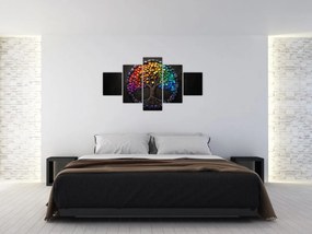 Obraz – Drzewo pełne kolorowych serc (125x70 cm)