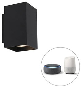 Nowoczesna inteligentna lampa ścienna czarna z 2 WiFi GU10 - Sandy Nowoczesny Oswietlenie wewnetrzne