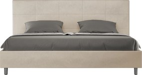 Łóżko bez stelaża tapicerowane 180x200 microfibra piaskowy Mika