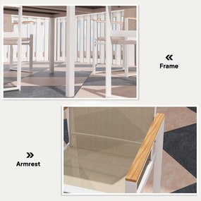 Outsunny 5-częściowy zestaw do jedzenia na zewnątrz, stół ze szkła hartowanego, 4 krzesła, odporny na warunki atmosferyczne, rama stalowa, meble tarasowe, wielobarwny