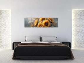 Obraz - Malowanie słoneczników (170x50 cm)