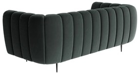 Ciemnoszara aksamitna sofa Ghado Shel, 210 cm