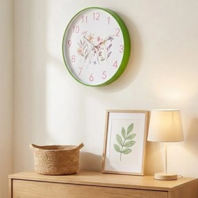 Zegar ścienny z motywem kwiatów, Ø 30 cm