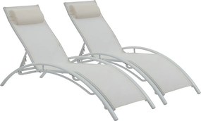 Leżaki aluminiowe "Beauty" - Phoenix - Ecru - Zestaw 2 szt.